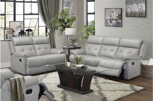 Homelegance - Lambent 2 Piece Double Reclining Sofa Set in Silver Gray - 9529SVE-3-2 - GreatFurnitureDeal