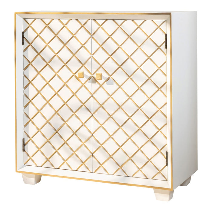 Coaster Furniture - 2-Door Accent Cabinet White And Gold - 953286