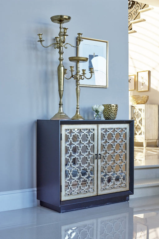 Coaster Furniture - 2-Door Accent Cabinet With Lattice Pattern Black - 953345 - GreatFurnitureDeal