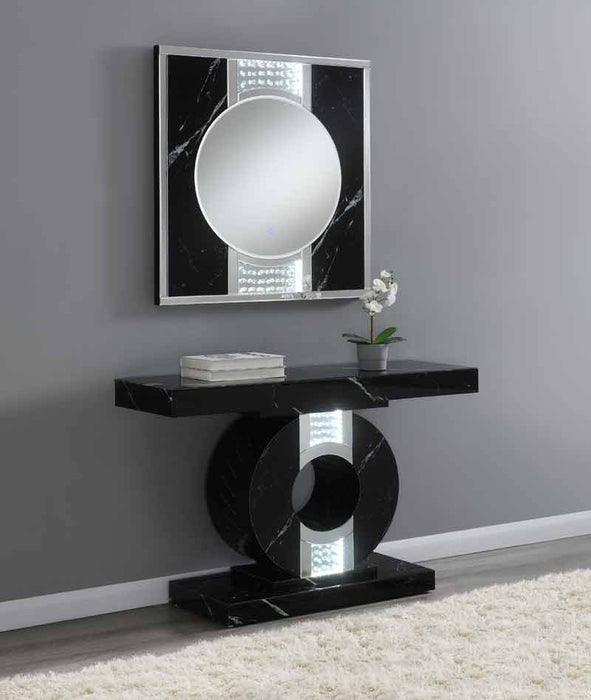 Coaster Furniture - Geometric Console Table With LED Lighting in Black - 953480