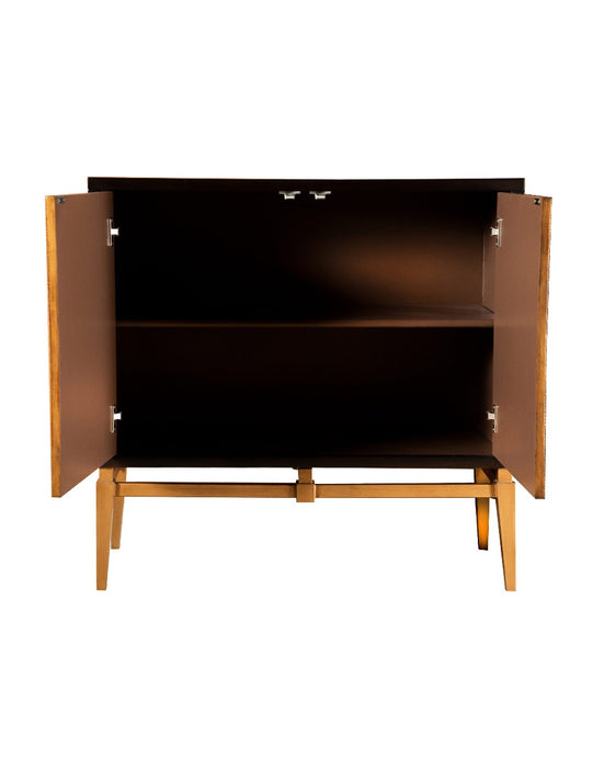 Coaster Furniture - Sunburst 2-Door Accent Cabinet Brown And Antique Gold - 953496 - GreatFurnitureDeal