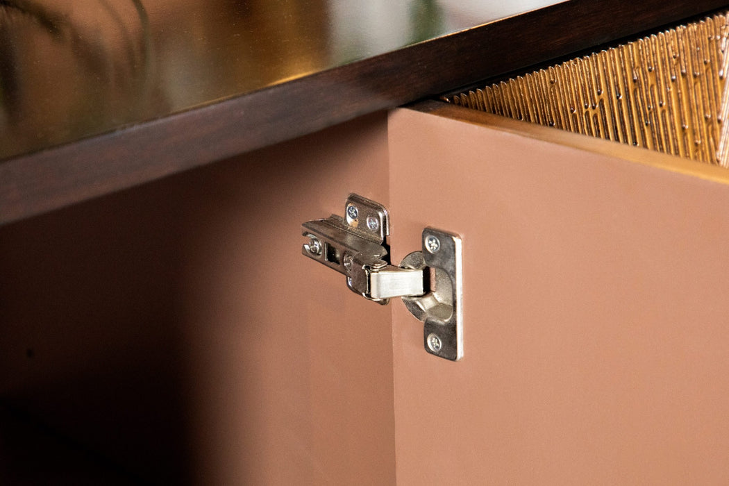 Coaster Furniture - Sunburst 4-Door Accent Cabinet Brown And Antique Gold - 953497