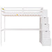 GFD Home - L-Shaped Twin Size Bunk Bed and Loft Bed with Built-in Middle Staircase and Desk, White - GreatFurnitureDeal