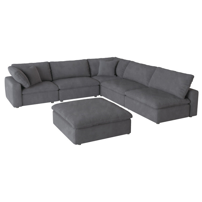 Homelegance - Guthrie 6-Piece Modular Sectional with Ottoman in Gray - 9546GY*6OT - GreatFurnitureDeal