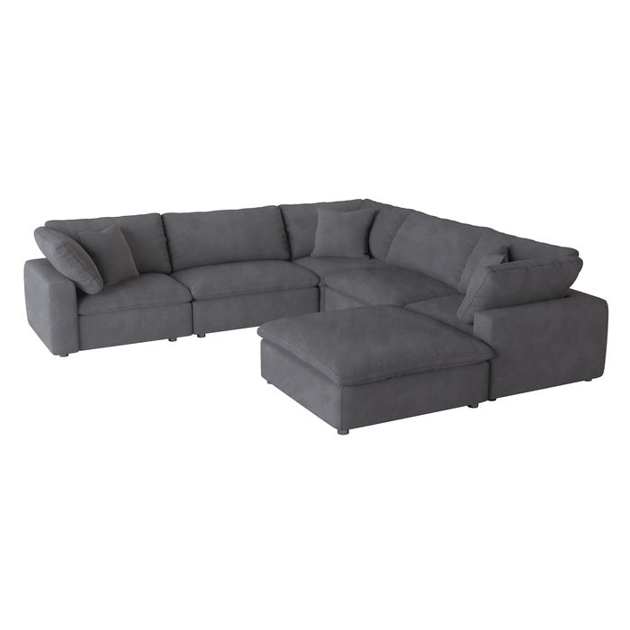 Homelegance - Guthrie 6-Piece Modular Sectional with Ottoman in Gray - 9546GY*6OT - GreatFurnitureDeal