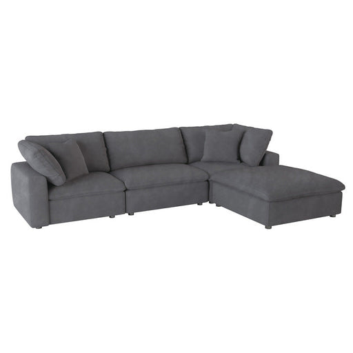 Homelegance - Guthrie 4-Piece Modular Sectional with Ottoman in Gray - 9546GY*4OT - GreatFurnitureDeal