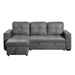 Homelegance - Magnus 2 Piece Reversible Sectional with Pull-out in Gray - 9569NFGY*SC - GreatFurnitureDeal