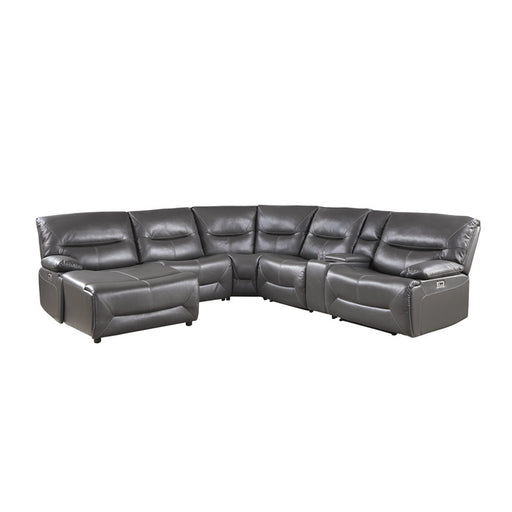 Homelegance - Dyersburg 6-Piece Power Reclining Sectional with Left Chaise in Gray - 9579GRY*6LCRRPW - GreatFurnitureDeal