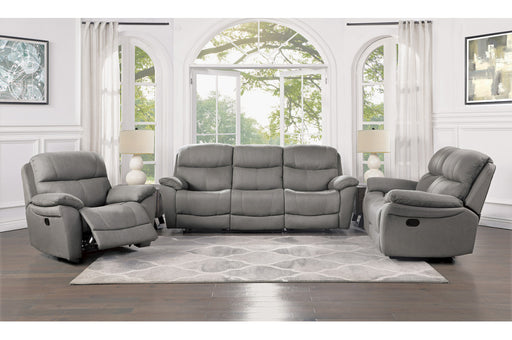 Homelegance - Longvale 3 Piece Double Reclining Living Room Set in Gray - 9580GY-3-2-1 - GreatFurnitureDeal