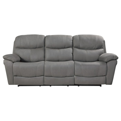 Homelegance - Longvale Power Double Reclining Sofa with Power Headrests in Gray - 9580GY-3PWH - GreatFurnitureDeal