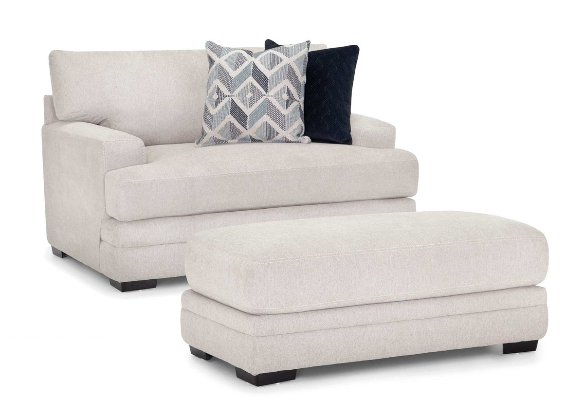 Franklin Furniture - Laken Chair with Matching Ottoman in Casey Shell ...