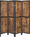 Coaster Furniture - Antique Nutmeg 4 Panel Screen - 961413 - GreatFurnitureDeal