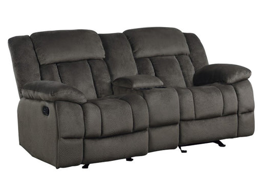 Homelegance - Laurelton Chocolate Double Glider Reclining Love Seat W- Cntr Console - 9636-2 - GreatFurnitureDeal
