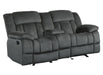 Homelegance - Laurelton Charcoal Double Glider Reclining Love Seat W/ Cntr Console - 9636CC-2