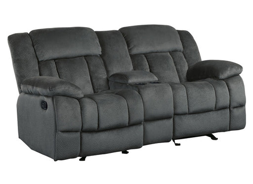 Homelegance - Laurelton Charcoal Double Glider Reclining Love Seat W- Cntr Console - 9636CC-2 - GreatFurnitureDeal