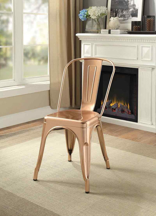 Acme Furniture - Jakia Glossy Rose Gold Side Chair (Set-2) - 96778