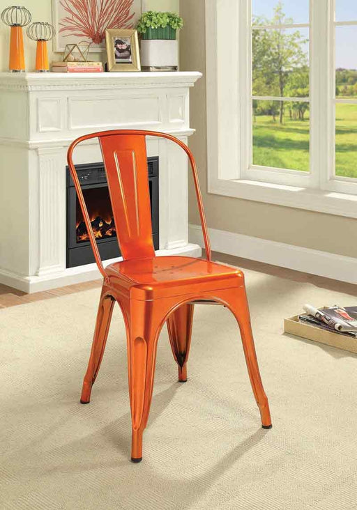 Acme Furniture - Jakia Glossy Orange Side Chair (Set-2) - 96780 - GreatFurnitureDeal