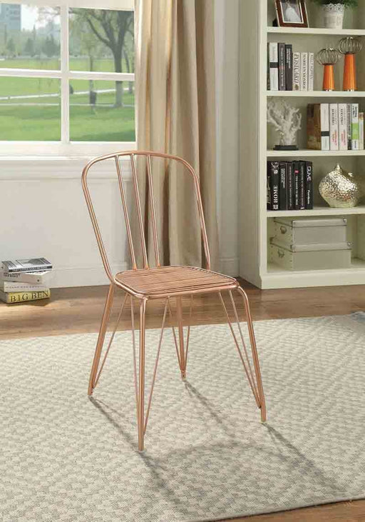 Acme Furniture - Orania Glossy Rose Gold Side Chair (Set-2) - 96790