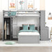 GFD Home - Twin size Loft Bed with a Stand-alone bed, Shelves,Desk,and Wardrobe-Gray - GreatFurnitureDeal