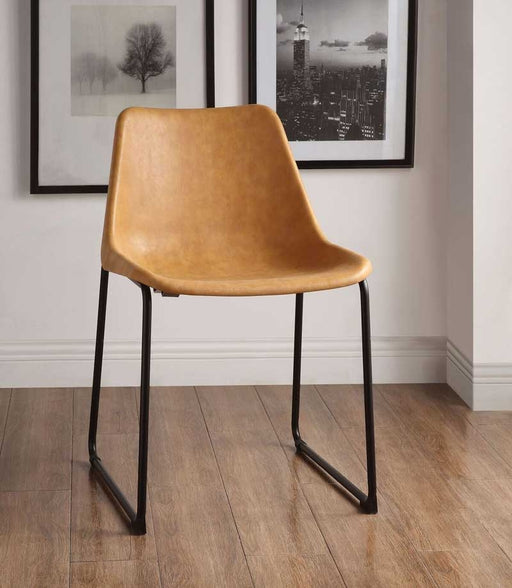 Acme Furniture - Valgus Vintage Camel & Black Side Chair (Set-2) - 96803 - GreatFurnitureDeal
