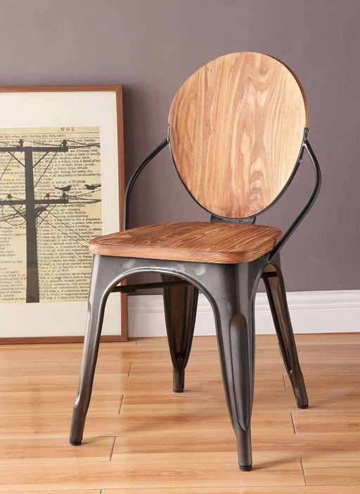 Acme Furniture - Jakia III Natural & Gunmetal Side Chair (Set-2) - 96811 - GreatFurnitureDeal