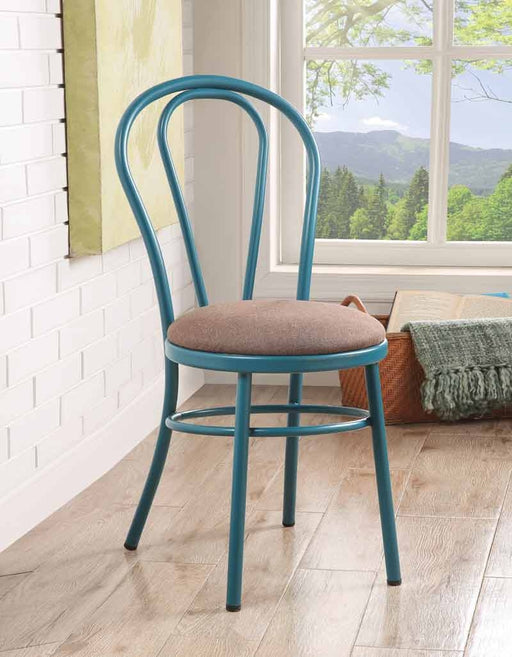Acme Furniture - Jakia Fabric & Teal Side Chair (Set-2) - 96814 - GreatFurnitureDeal