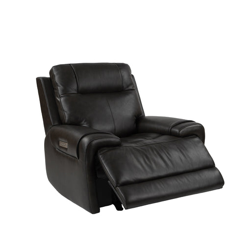 GFD Home - Trevor Triple Power Recliner | Genuine Leather | Standard Recliner Chair | Lumbar Support | Adjustable Headrest | USB & Type C Charge Port - GreatFurnitureDeal