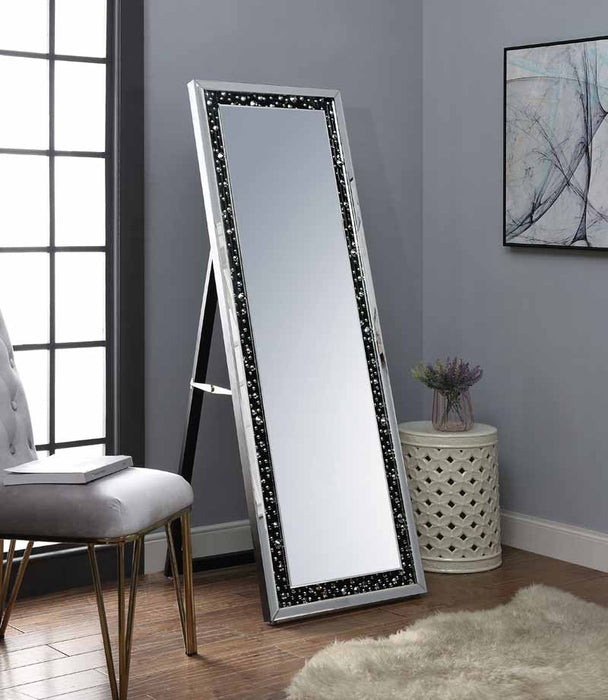 Acme Furniture - Noor Mirrored & Faux GemStones Accent Mirror (Floor) - 97158