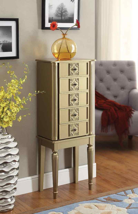Acme Furniture - Tammy Gold Jewelry Armoire - 97169