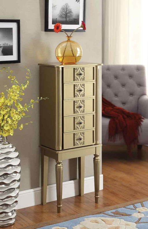 Acme Furniture - Tammy Gold Jewelry Armoire - 97169 - GreatFurnitureDeal
