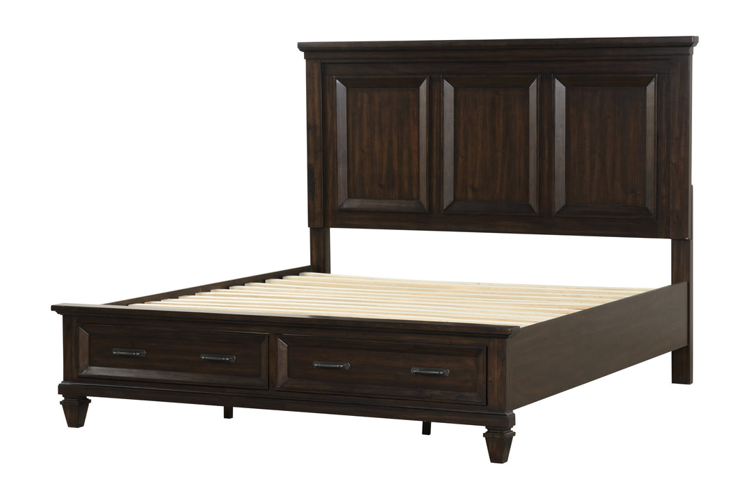 GFD Home - Hamilton Queen 5 Piece Storage Bed in Dark Walnut made with Engineered Wood - GreatFurnitureDeal