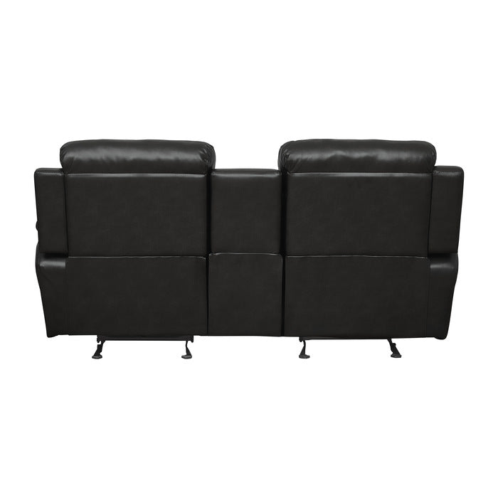 Homelegance - Marille Black Double Glider Reclining Love Seat W- Cntr Console - 9724BLK-2