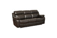 Homelegance - Marille Dark Brown Double Reclining Sofa W- Cntr Drop-Down Cup-Hldr - 9724BRW-3 - GreatFurnitureDeal