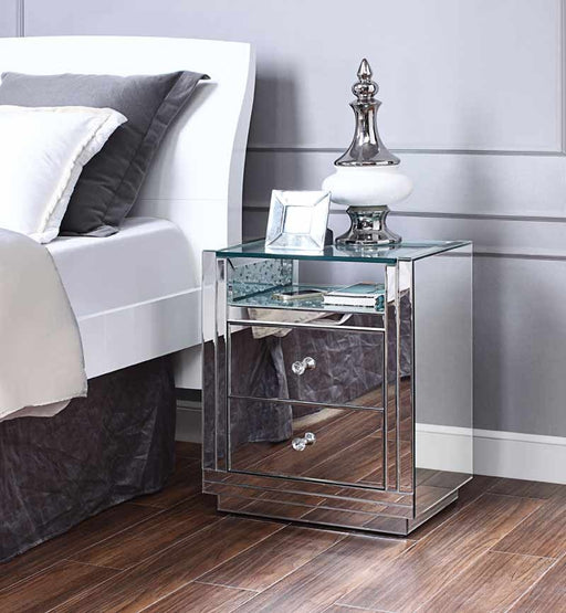 Acme Furniture - Nysa Mirrored & Faux Crystals End Table - 97575 - GreatFurnitureDeal