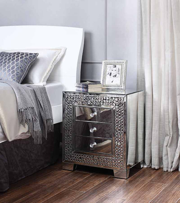 Acme Furniture - Kachina Mirrored & Faux Gems End Table - 97584 - GreatFurnitureDeal