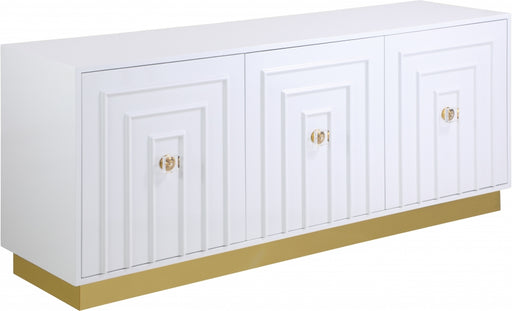 Meridian Furniture - Cosmopolitan Sideboard-Buffet in White Lacquer - 340 - GreatFurnitureDeal