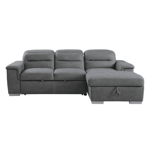 Homelegance - Alfio 2-Piece Sectional with Pull-out Bed and Hidden Storage - 9808SGY*SC - GreatFurnitureDeal