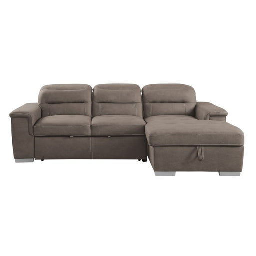 Homelegance - Alfio 2-Piece Sectional with Pull-out Bed and Hidden Storage - 9808STP*SC - GreatFurnitureDeal