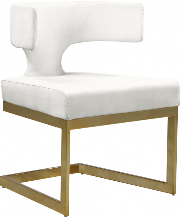 Meridian Furniture - Alexandra Velvet Dining Chair Set of 2 in Cream - 953Cream-C