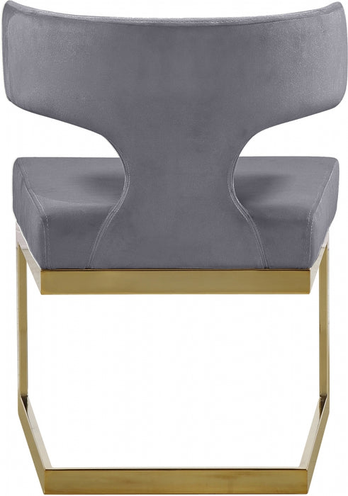 Meridian Furniture - Alexandra Velvet Dining Chair Set of 2 in Grey - 953Grey-C