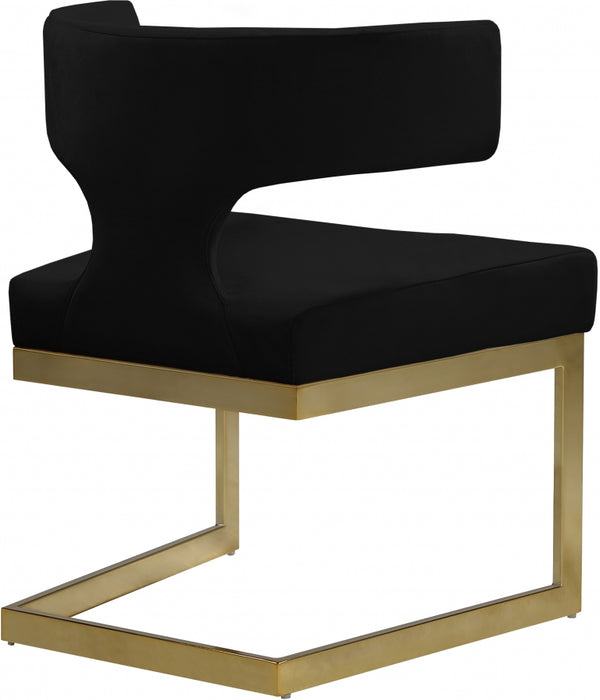 Meridian Furniture - Alexandra Velvet Dining Chair Set of 2 in Black - 953Black-C