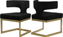 Meridian Furniture - Alexandra Velvet Dining Chair Set of 2 in Black - 953Black-C - GreatFurnitureDeal