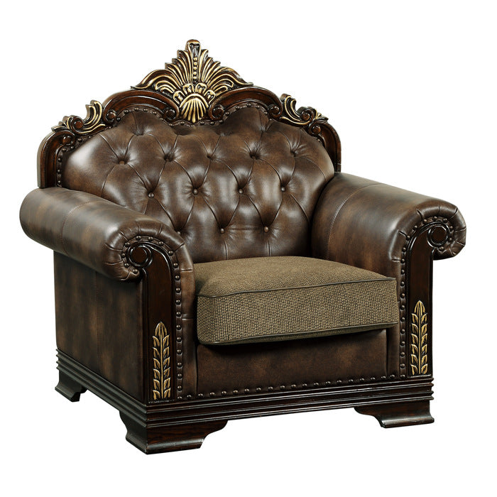 Homelegance - Croydon Brown Chair - 9815-1 - GreatFurnitureDeal