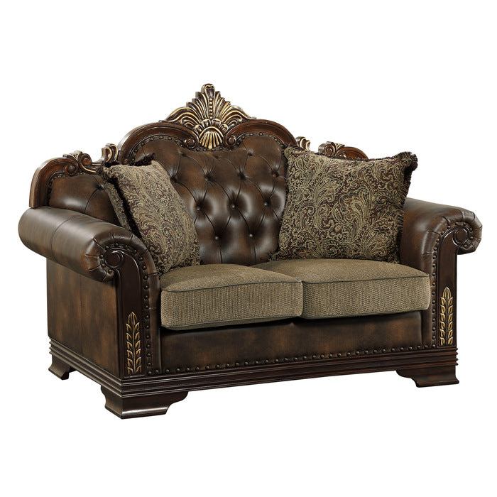 Homelegance - Croydon Brown 2 Piece Sofa Set - 9815-3-2 - GreatFurnitureDeal