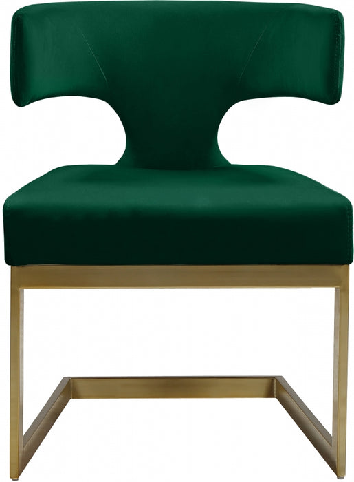 Meridian Furniture - Alexandra Velvet Dining Chair Set of 2 in Green - 953Green-C - GreatFurnitureDeal