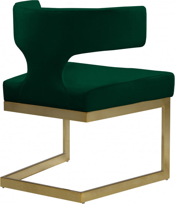 Meridian Furniture - Alexandra Velvet Dining Chair Set of 2 in Green - 953Green-C