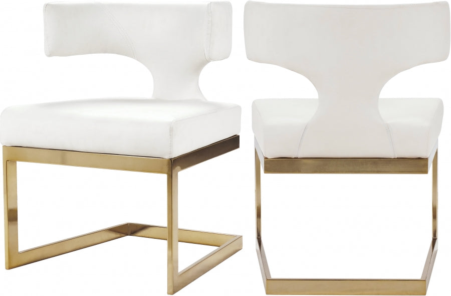 Meridian Furniture - Alexandra Faux Leather Dining Chair Set of 2 in White - 953White-C