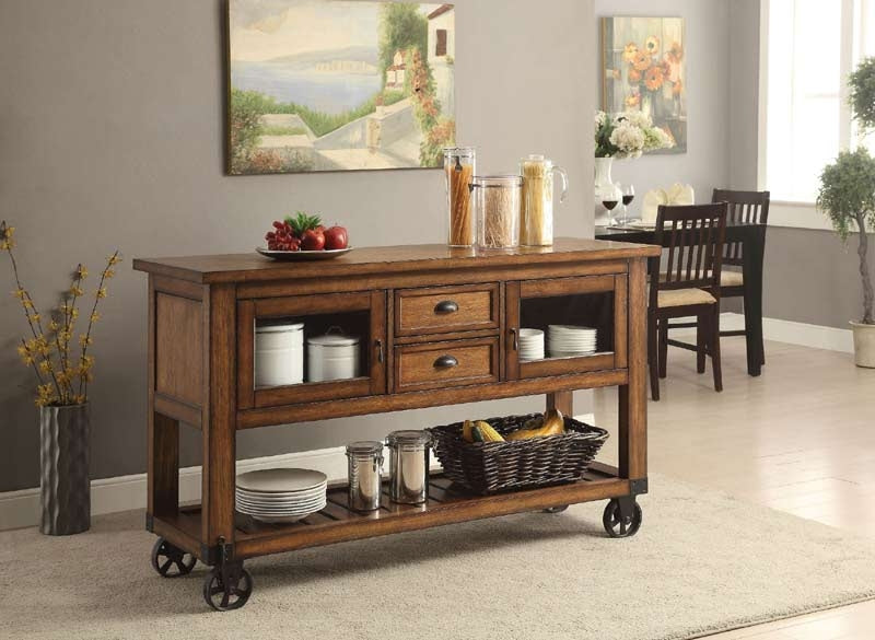 Acme Furniture - Kadri Distressed Chestnut Kitchen Cart - 98180 - GreatFurnitureDeal