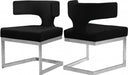 Meridian Furniture - Alexandra Velvet Dining Chair Set of 2 in Black - 954Black-C - GreatFurnitureDeal
