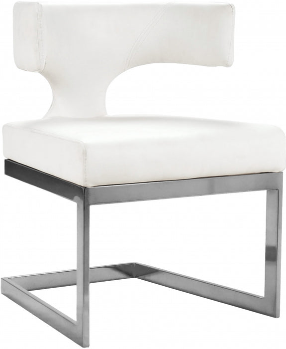 Meridian Furniture - Alexandra Faux Leather Dining Chair Set of 2 in White - 954White-C - GreatFurnitureDeal